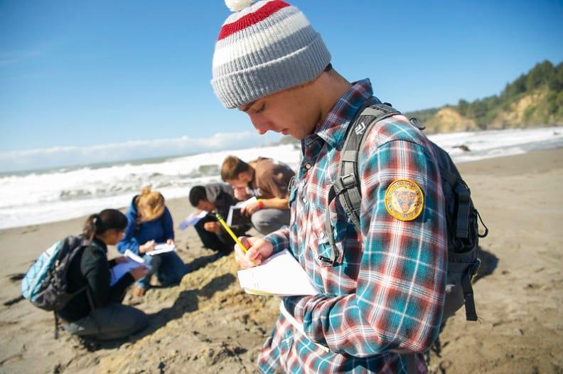 Student at beach
